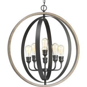 Progress Lighting - P500094-143 - Six Light Pendant - Conestee - Graphite