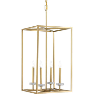 Progress Lighting - P500105-078 - Four Light Pendant - Palacio - Vintage Gold