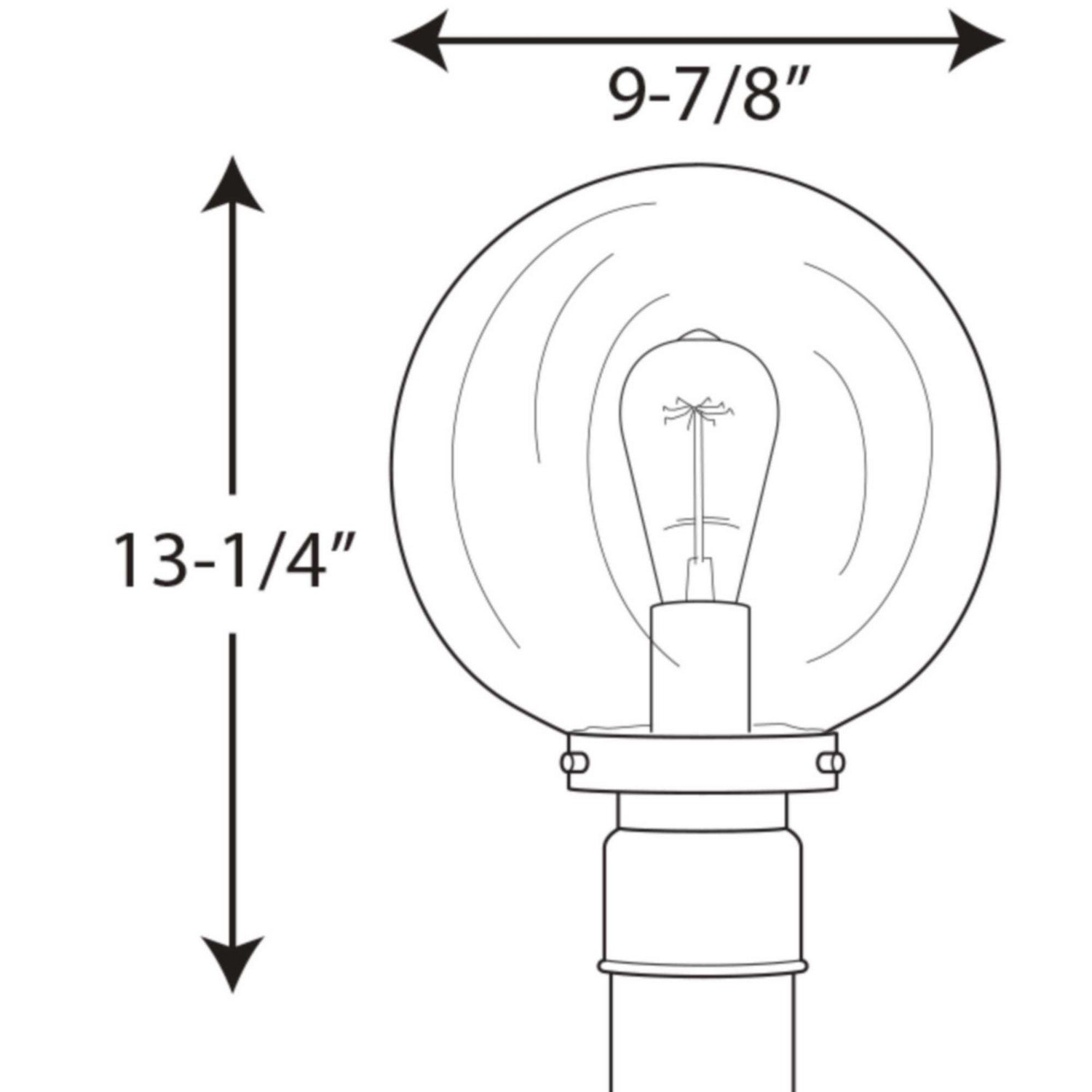 Progress Lighting - P540007-031 - One Light Post Lantern - Globe Lanterns - Black