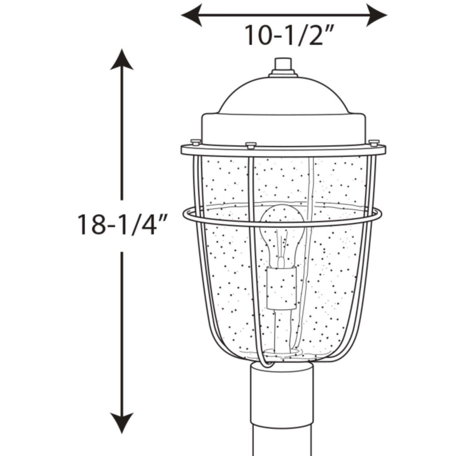 Progress Lighting - P540025-031 - One Light Post Lantern - Holcombe - Black