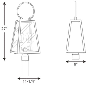 Progress Lighting - P540028-020 - Two Light Post Lantern - Barnett - Antique Bronze