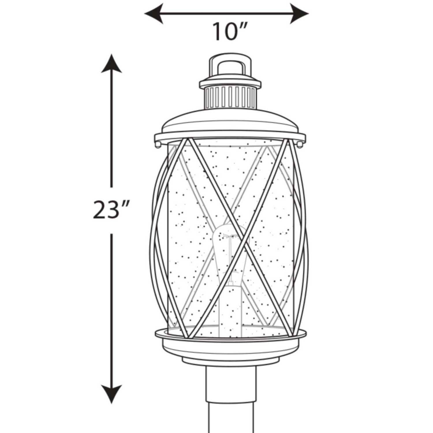 Progress Lighting - P540029-031 - One Light Post Lantern - Hollingsworth - Black