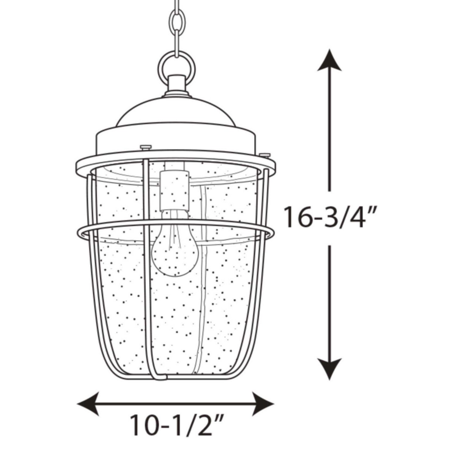 Progress Lighting - P550025-031 - One Light Hanging Lantern - Holcombe - Black