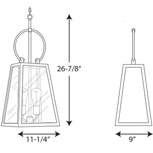 Progress Lighting - P550028-020 - Two Light Hanging Lantern - Barnett - Antique Bronze