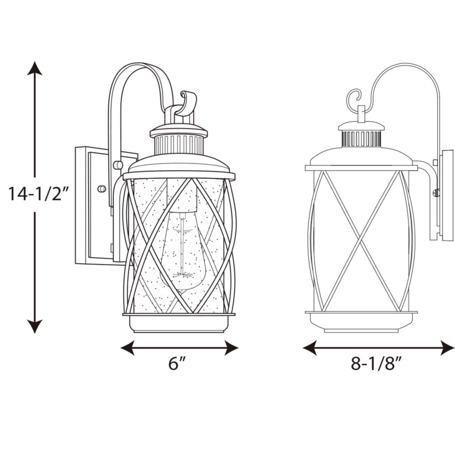 Progress Lighting - P560080-031 - One Light Wall Lantern - Hollingsworth - Black