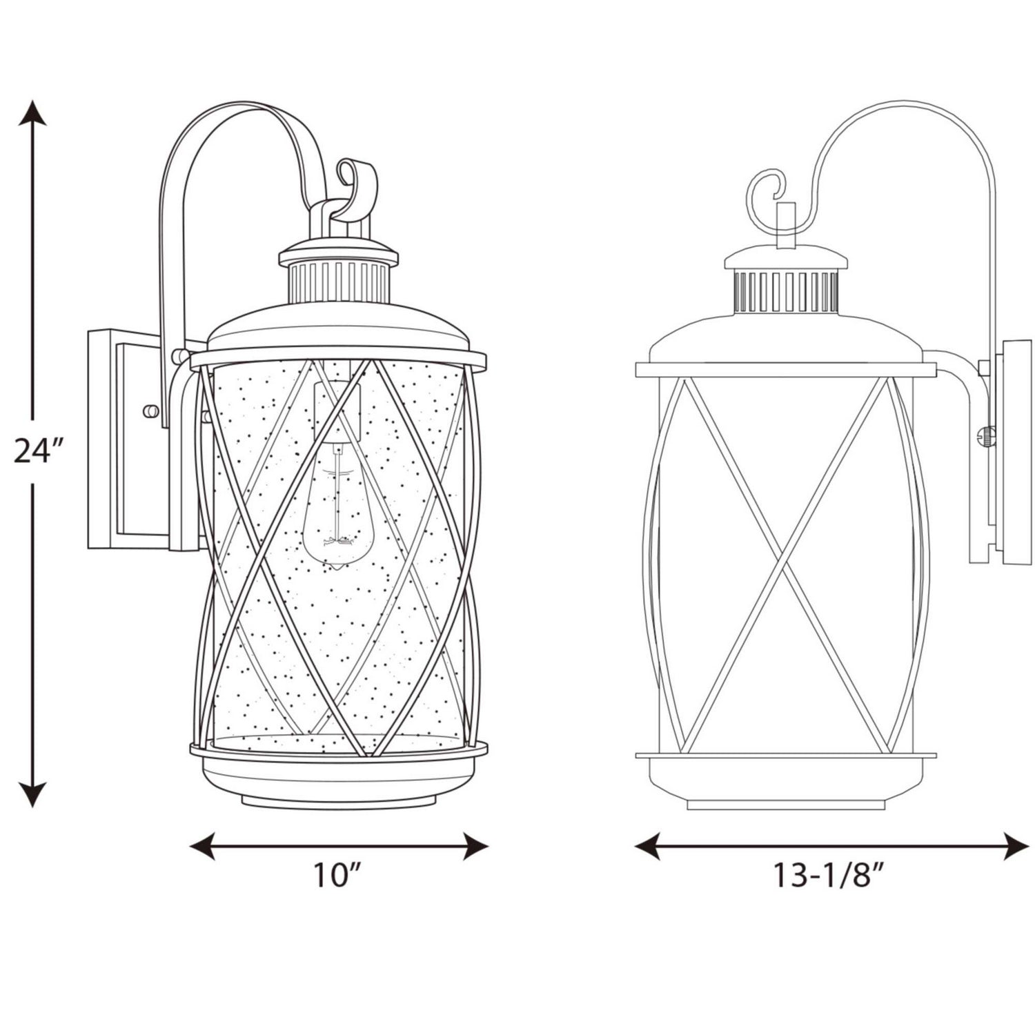 Progress Lighting - P560082-031 - One Light Wall Lantern - Hollingsworth - Black