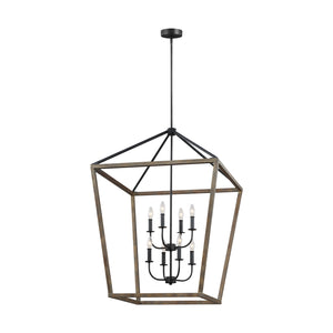 Visual Comfort Studio - F3194/8WOW/AF - Eight Light Chandelier - Gannet - Weathered Oak Wood / Antique Forged Iron