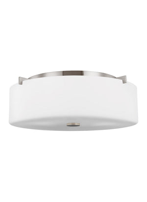 Generation Lighting. - FM312BS - Three Light Flush Mount - Sunset Drive - Brushed Steel