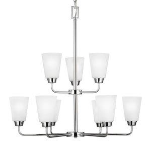 Generation Lighting. - 3115209-05 - Nine Light Chandelier - Kerrville - Chrome