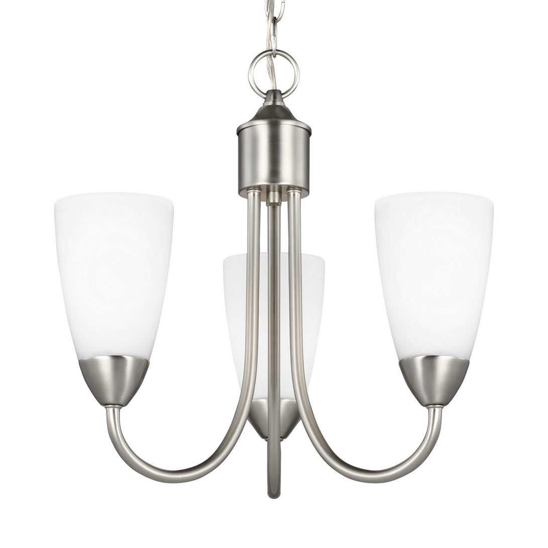 Generation Lighting. - 3120203-962 - Three Light Chandelier - Seville - Brushed Nickel