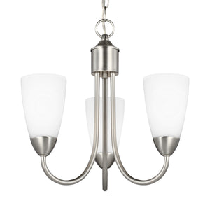 Generation Lighting. - 3120203-962 - Three Light Chandelier - Seville - Brushed Nickel