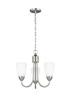 Generation Lighting. - 3120203-962 - Three Light Chandelier - Seville - Brushed Nickel