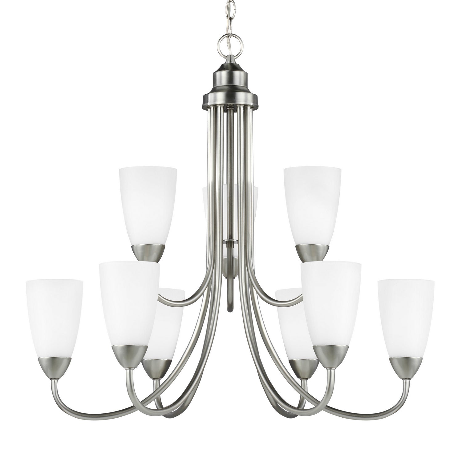 Generation Lighting. - 3120209-962 - Nine Light Chandelier - Seville - Brushed Nickel