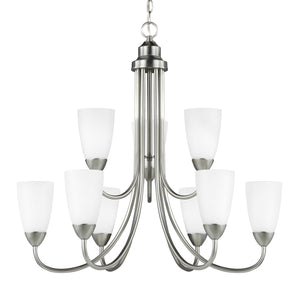 Generation Lighting. - 3120209-962 - Nine Light Chandelier - Seville - Brushed Nickel