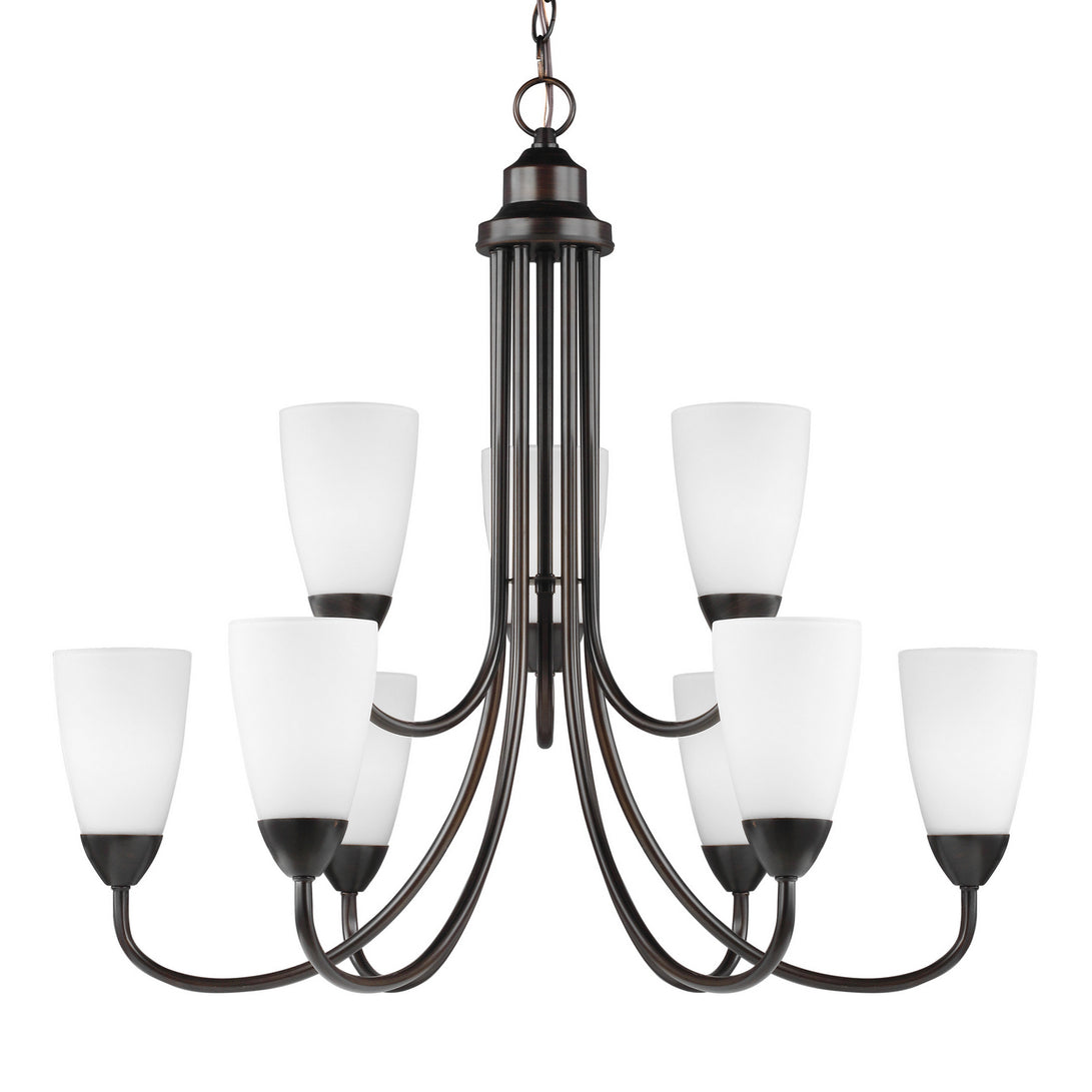 Generation Lighting. - 3120209EN3-710 - Nine Light Chandelier - Seville - Bronze