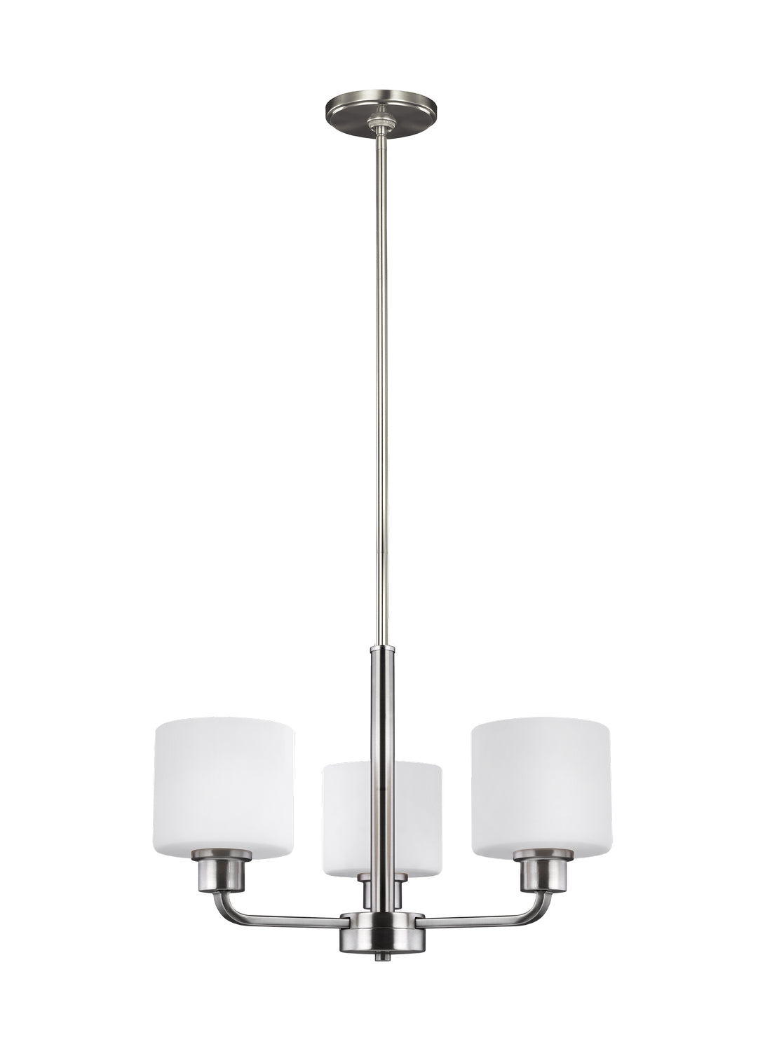 Generation Lighting. - 3128803-962 - Three Light Chandelier - Canfield - Brushed Nickel