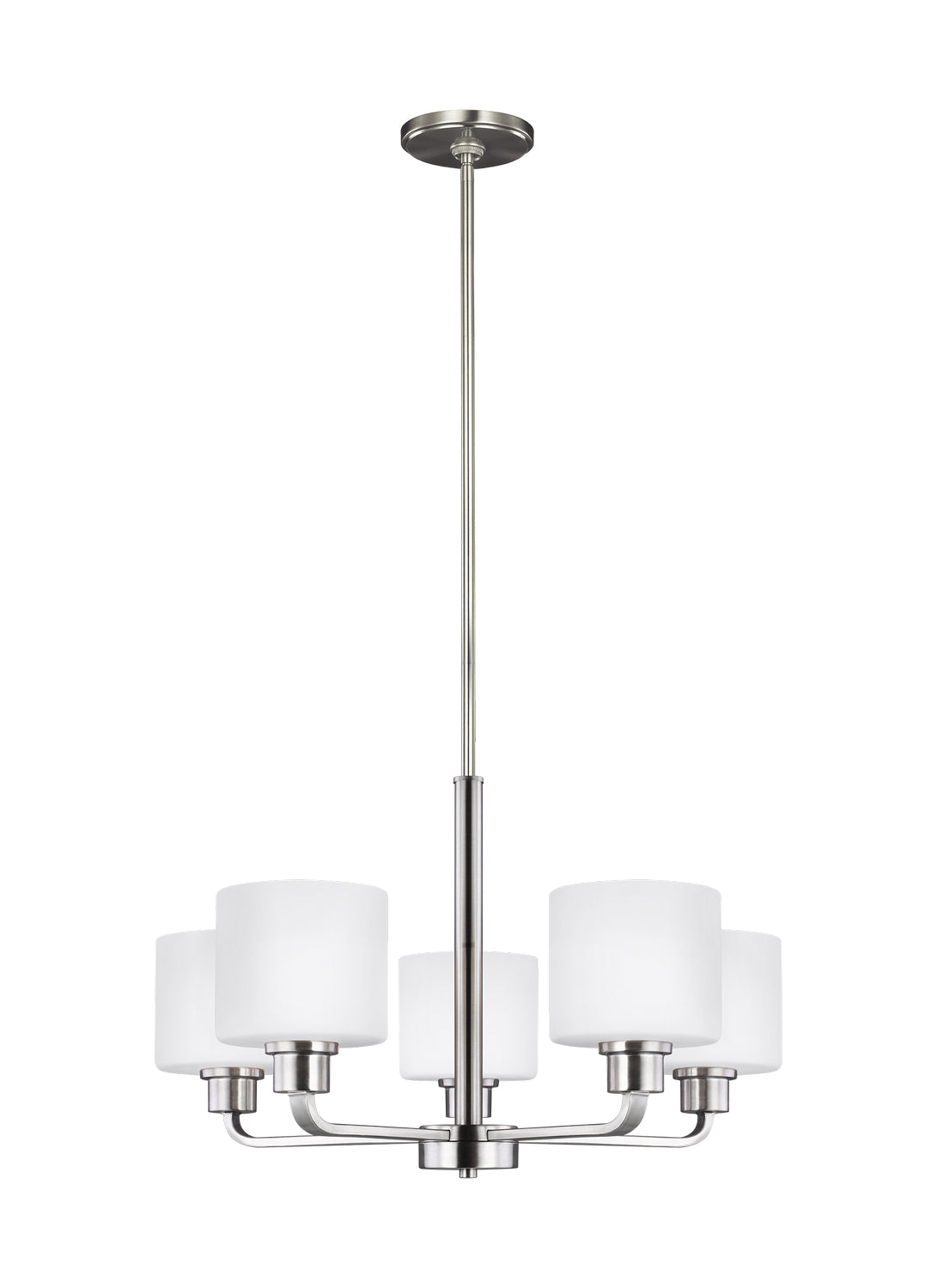 Generation Lighting. - 3128805-962 - Five Light Chandelier - Canfield - Brushed Nickel