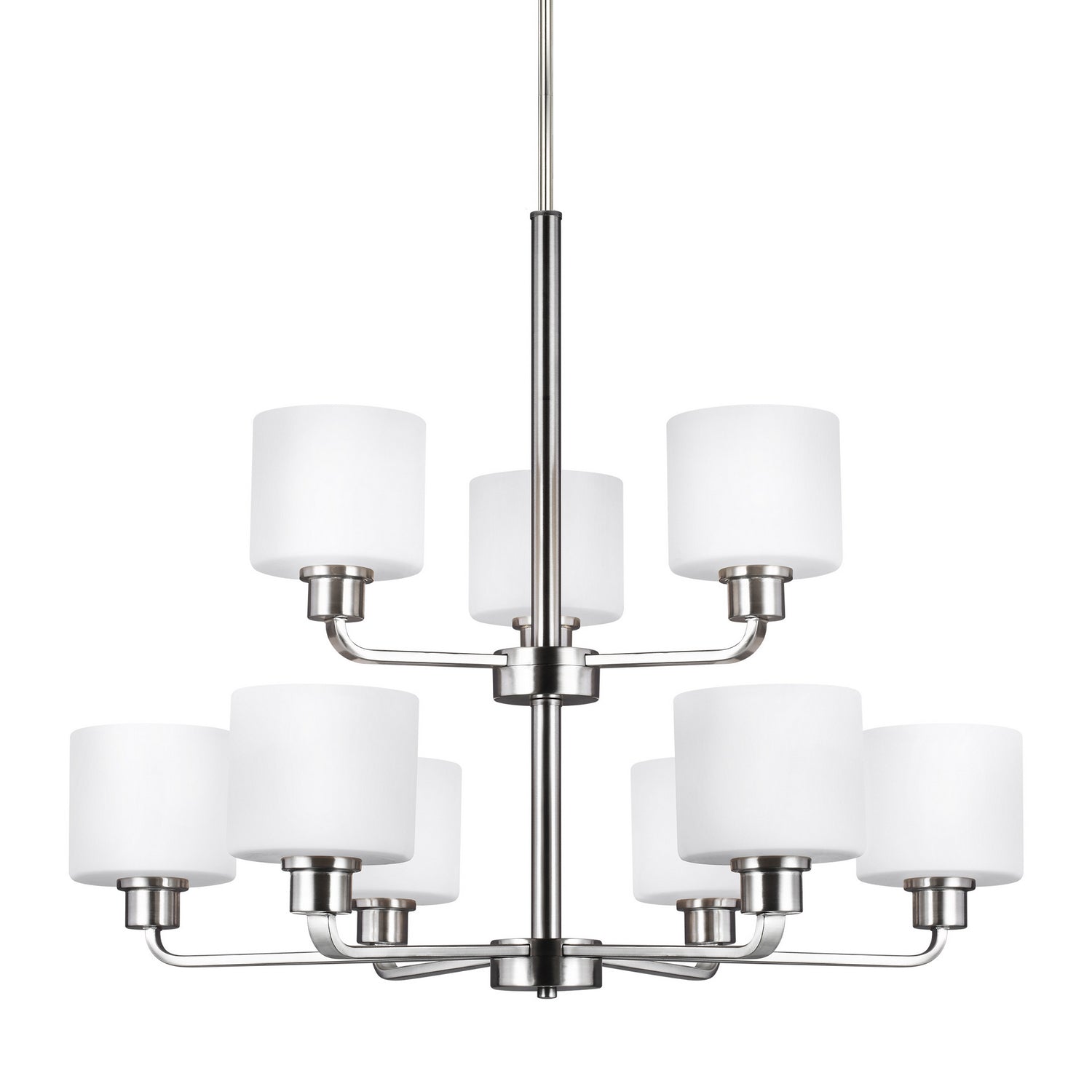 Generation Lighting. - 3128809-962 - Nine Light Chandelier - Canfield - Brushed Nickel