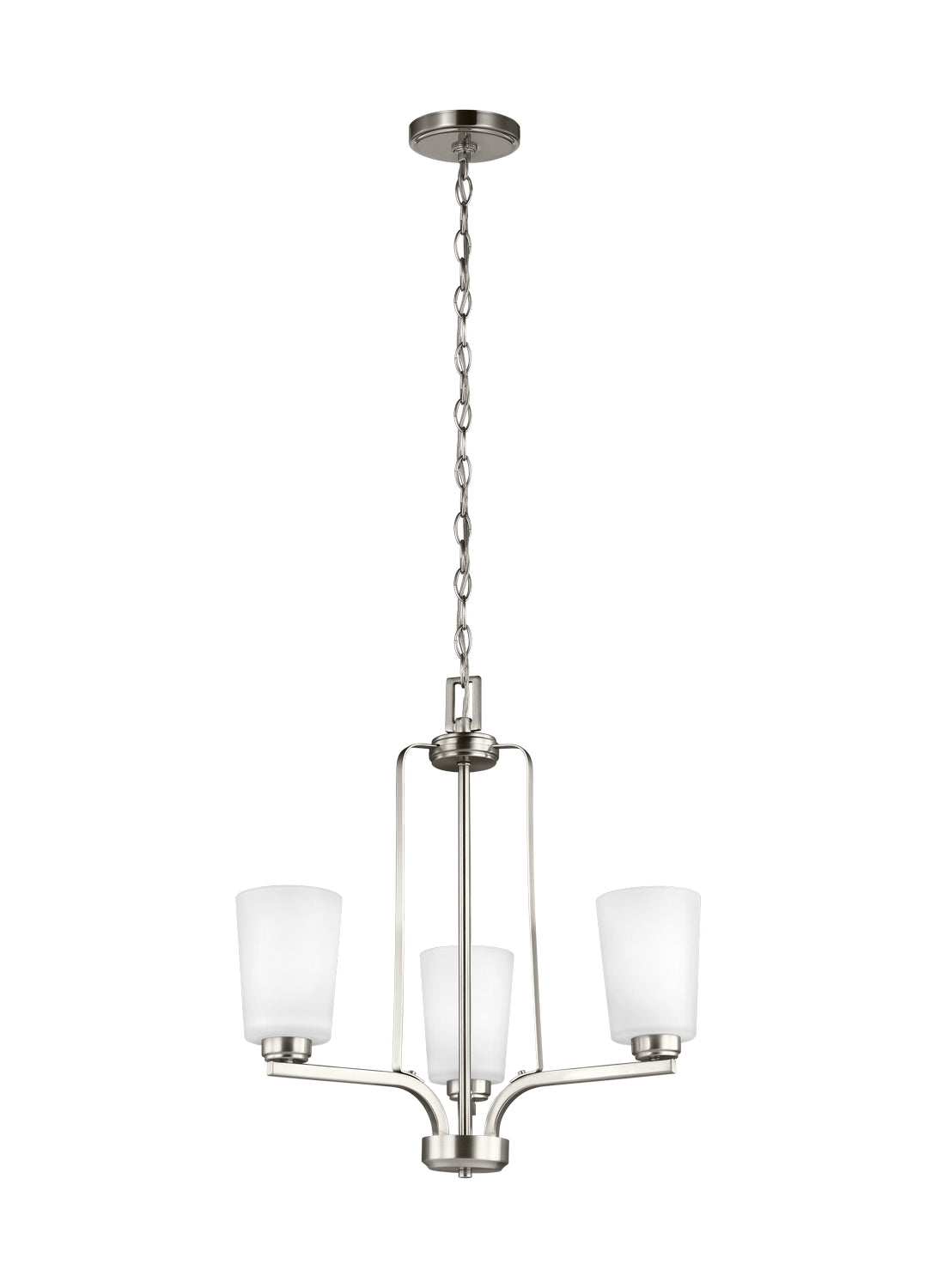 Generation Lighting. - 3128903-962 - Three Light Chandelier - Franport - Brushed Nickel