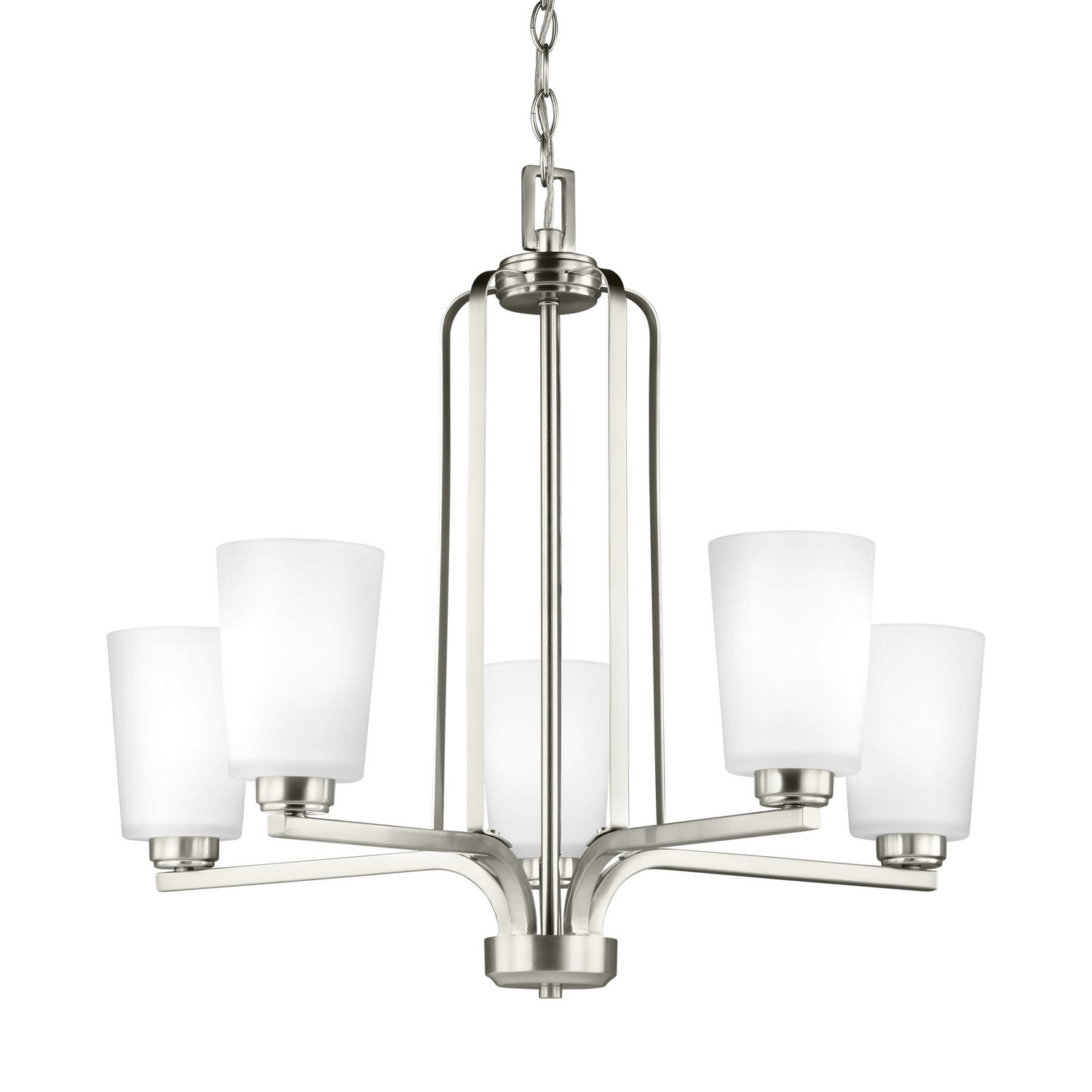 Generation Lighting. - 3128905-962 - Five Light Chandelier - Franport - Brushed Nickel