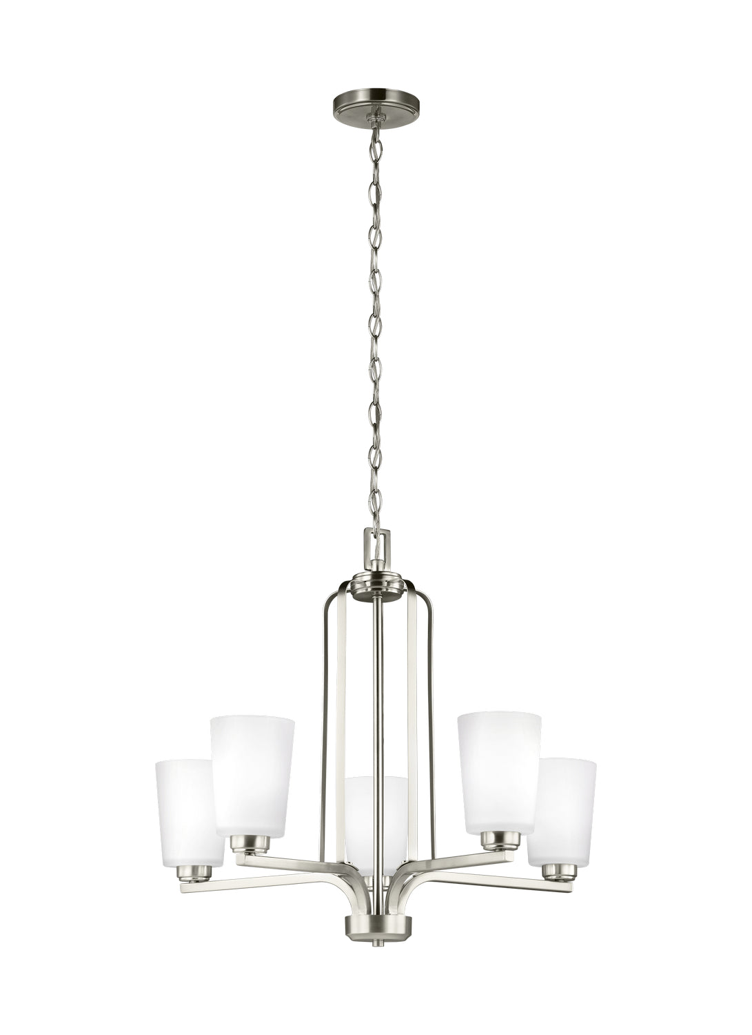 Generation Lighting. - 3128905-962 - Five Light Chandelier - Franport - Brushed Nickel