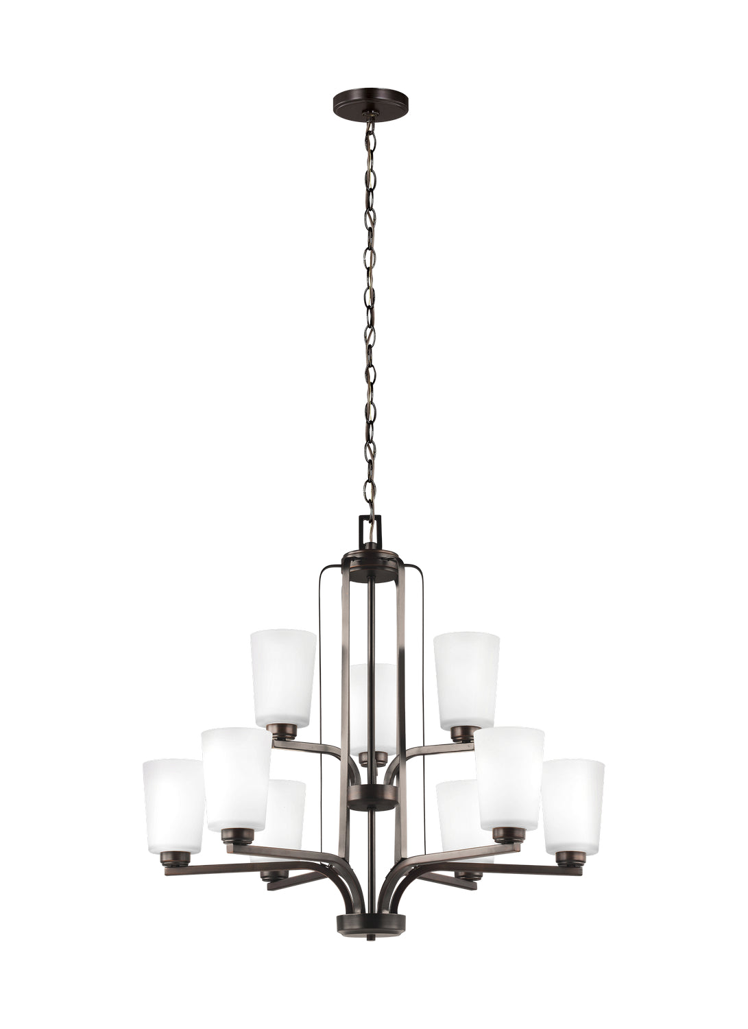 Generation Lighting. - 3128909-710 - Nine Light Chandelier - Franport - Bronze