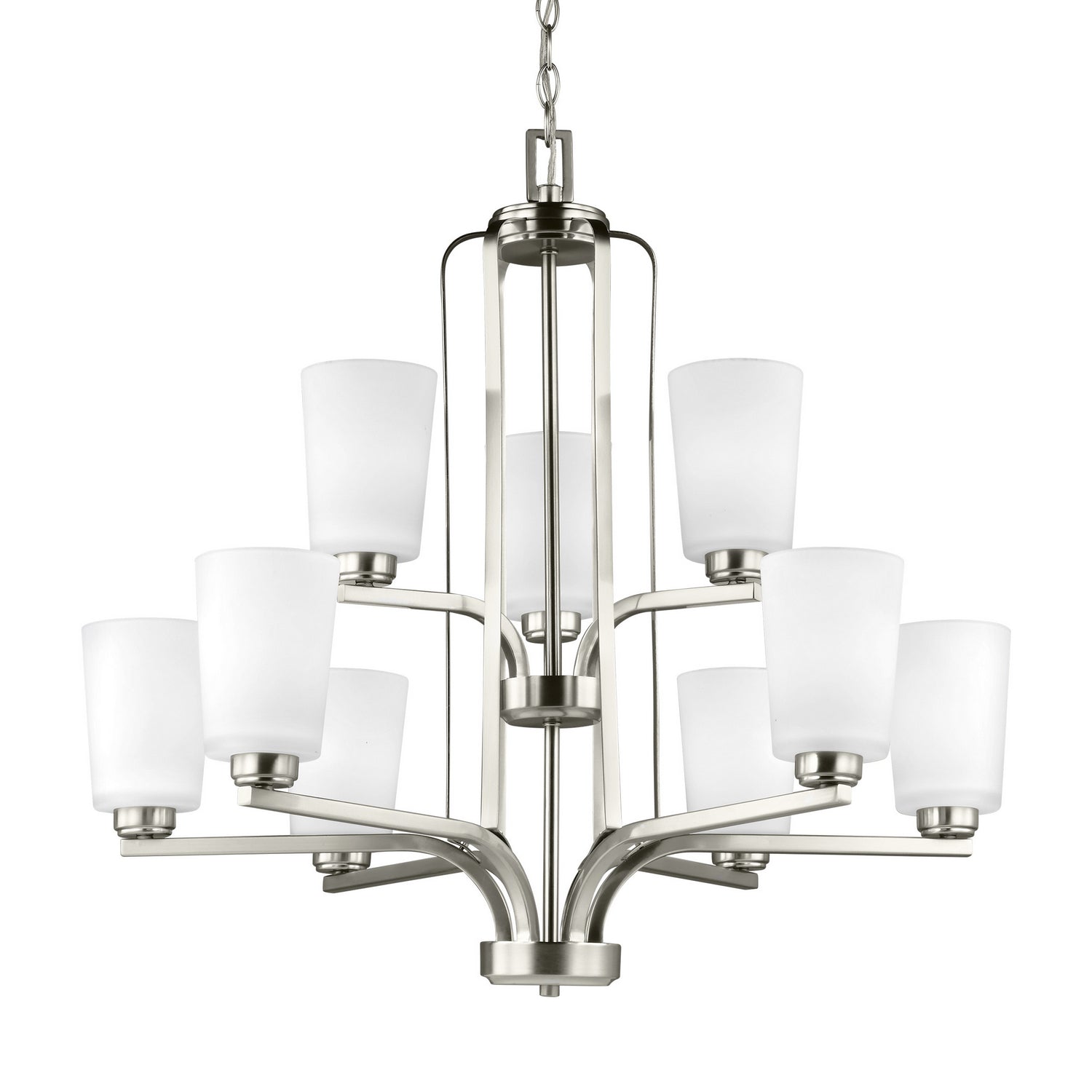 Generation Lighting. - 3128909-962 - Nine Light Chandelier - Franport - Brushed Nickel