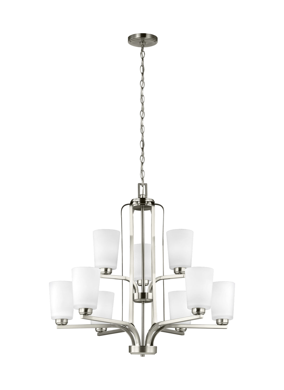 Generation Lighting. - 3128909EN3-962 - Nine Light Chandelier - Franport - Brushed Nickel