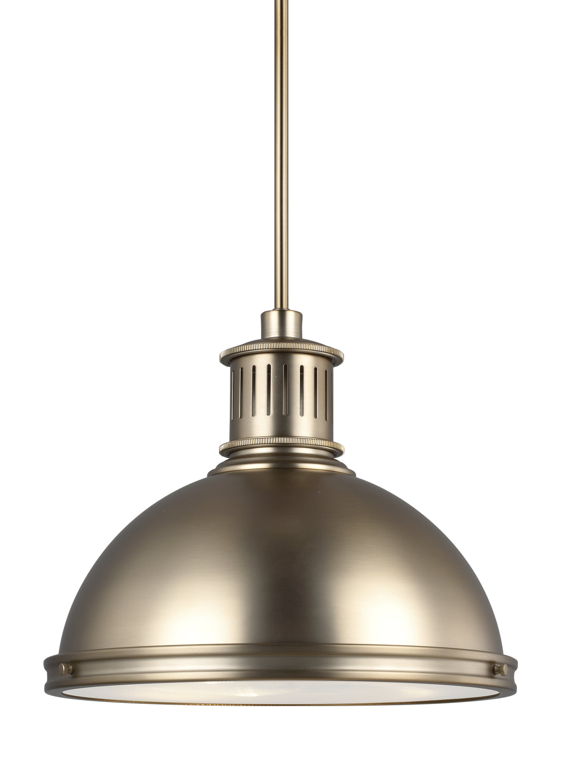 Generation Lighting. - 65087-848 - Three Light Pendant - Pratt Street Metal - Satin Brass