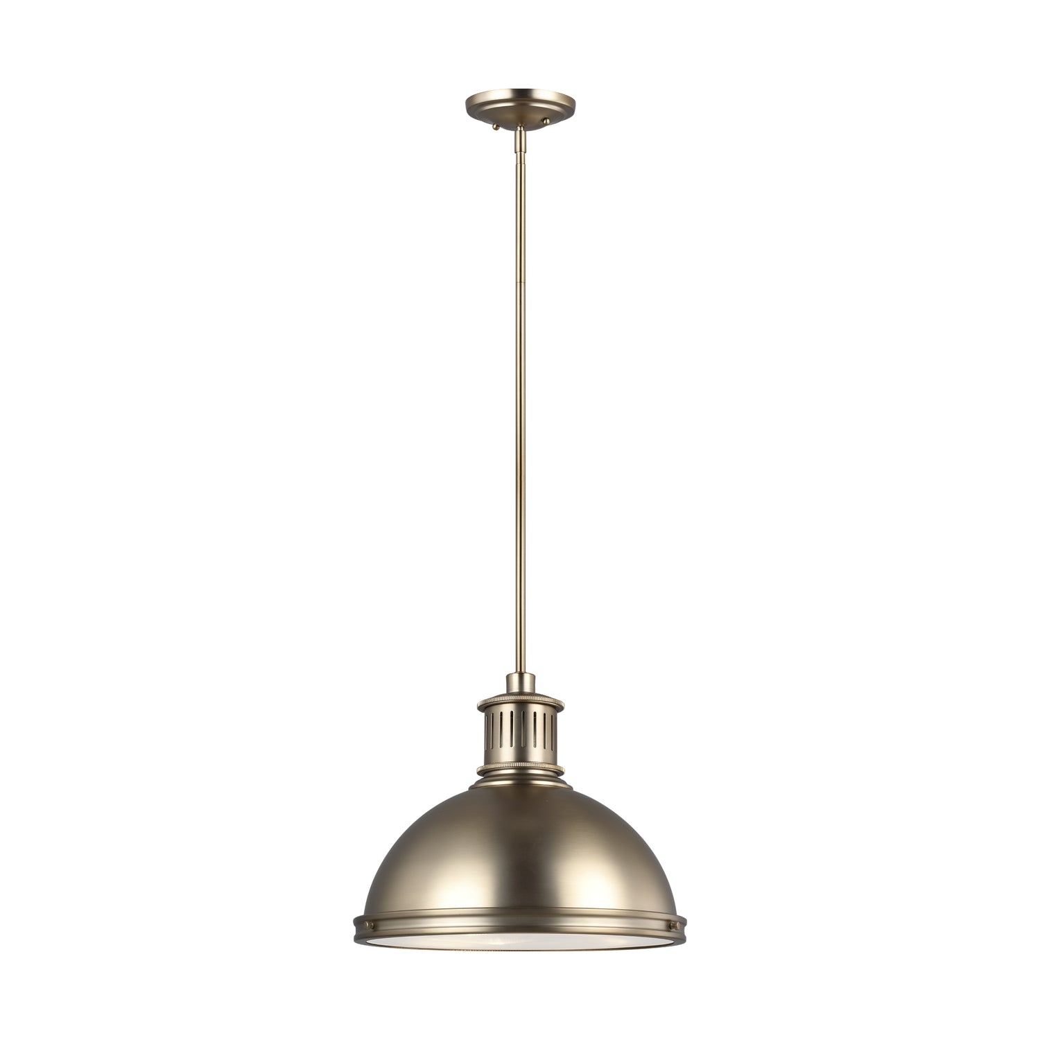 Generation Lighting. - 65087-848 - Three Light Pendant - Pratt Street Metal - Satin Brass