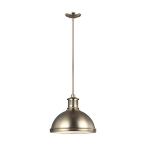 Generation Lighting. - 65087-848 - Three Light Pendant - Pratt Street Metal - Satin Brass