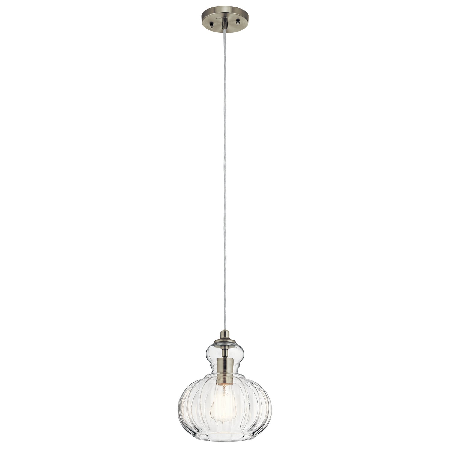 Kichler - 43956NI - One Light Mini Pendant - Riviera - Brushed Nickel