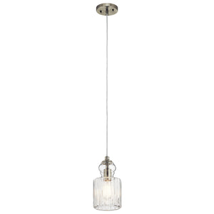 Kichler - 43957NI - One Light Mini Pendant - Riviera - Brushed Nickel