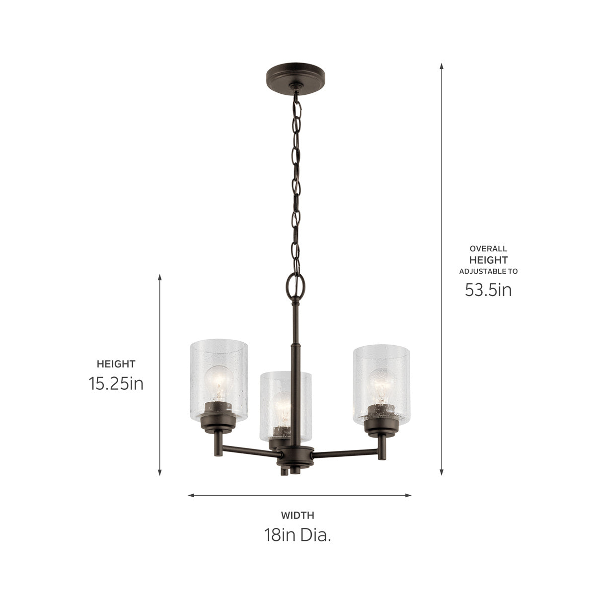 Kichler - 44029OZ - Three Light Mini Chandelier - Winslow - Olde Bronze