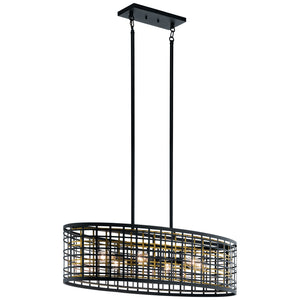 Kichler - 44077BK - Six Light Pendant - Aldergate - Black