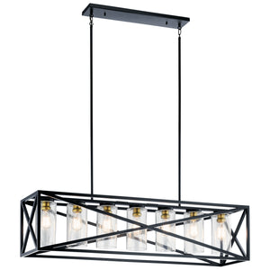 Kichler - 44082BK - Seven Light Linear Chandelier - Moorgate - Black