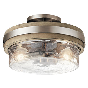 Kichler - 44100CLP - Two Light Semi Flush Mount - Grand Bank - Classic Pewter