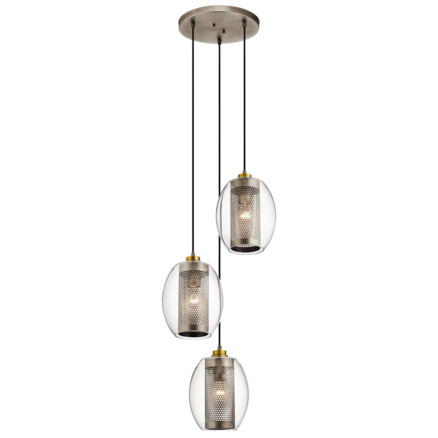 Kichler - 44103AP - Three Light Pendant - Asher - Antique Pewter