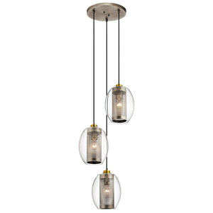 Kichler - 44103AP - Three Light Pendant - Asher - Antique Pewter