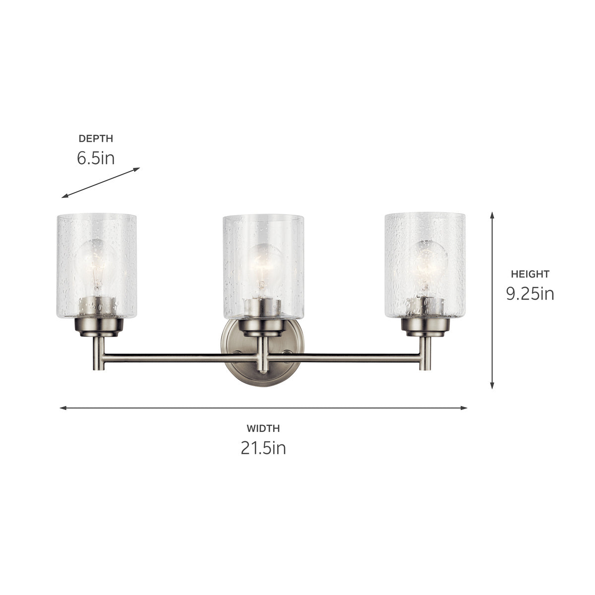 Kichler - 45886NI - Three Light Bath - Winslow - Brushed Nickel