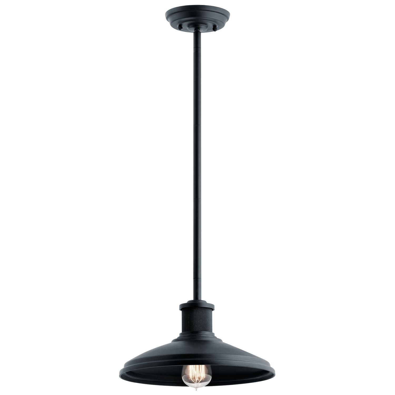 Kichler - 49982BKT - One Light Outdoor Pendant/Semi Flush Mount - Allenbury - Textured Black