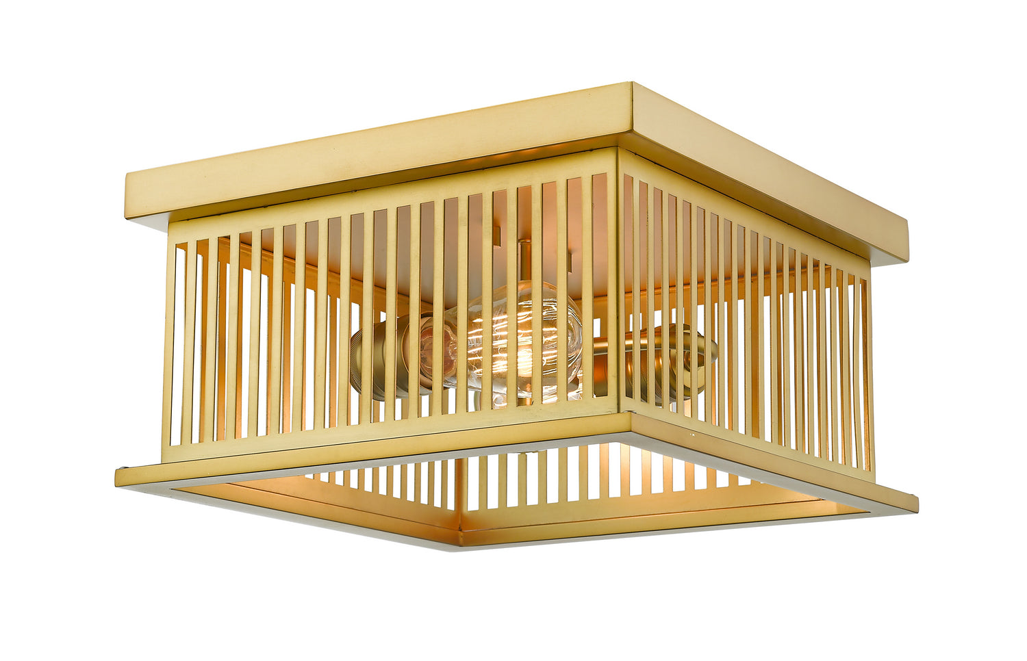 Z-Lite - 333F2BR - Two Light Flush Mount - Camellia - Brass