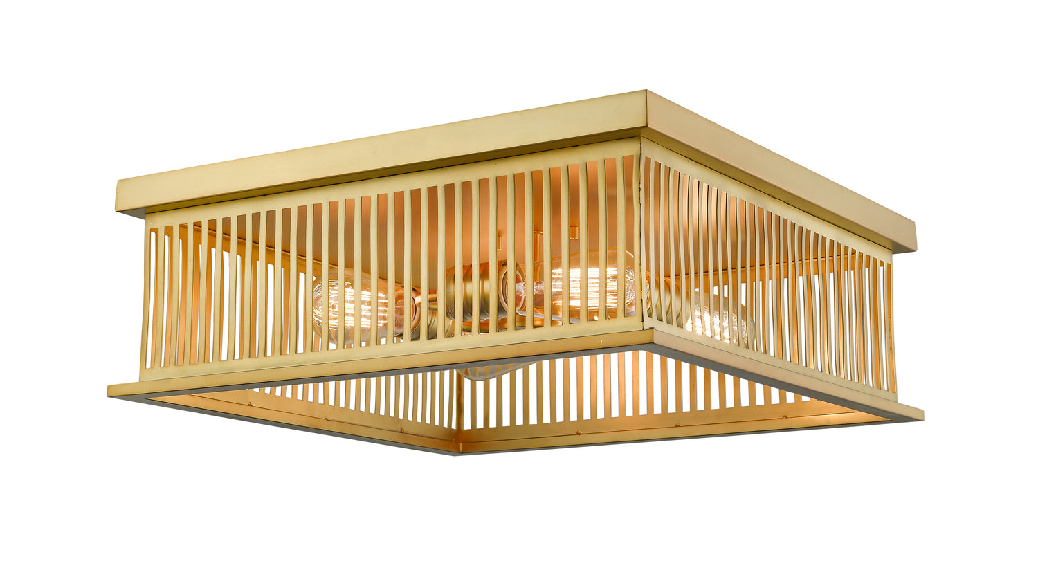 Z-Lite - 333F4BR - Four Light Flush Mount - Camellia - Brass