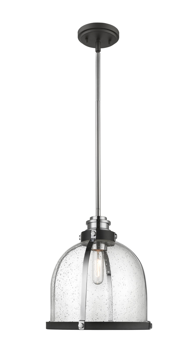 Z-Lite - 337P12MB+CH - One Light Pendant - Burren - Matte Black / Chrome