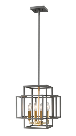 Z-Lite - 454-14BRZ-OBR - Four Light Pendant - Titania - Bronze + Olde Brass