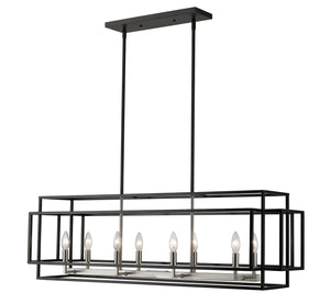 Z-Lite - 454-44L-BK-BN - Eight Light Linear Chandelier - Titania - Black / Brushed Nickel