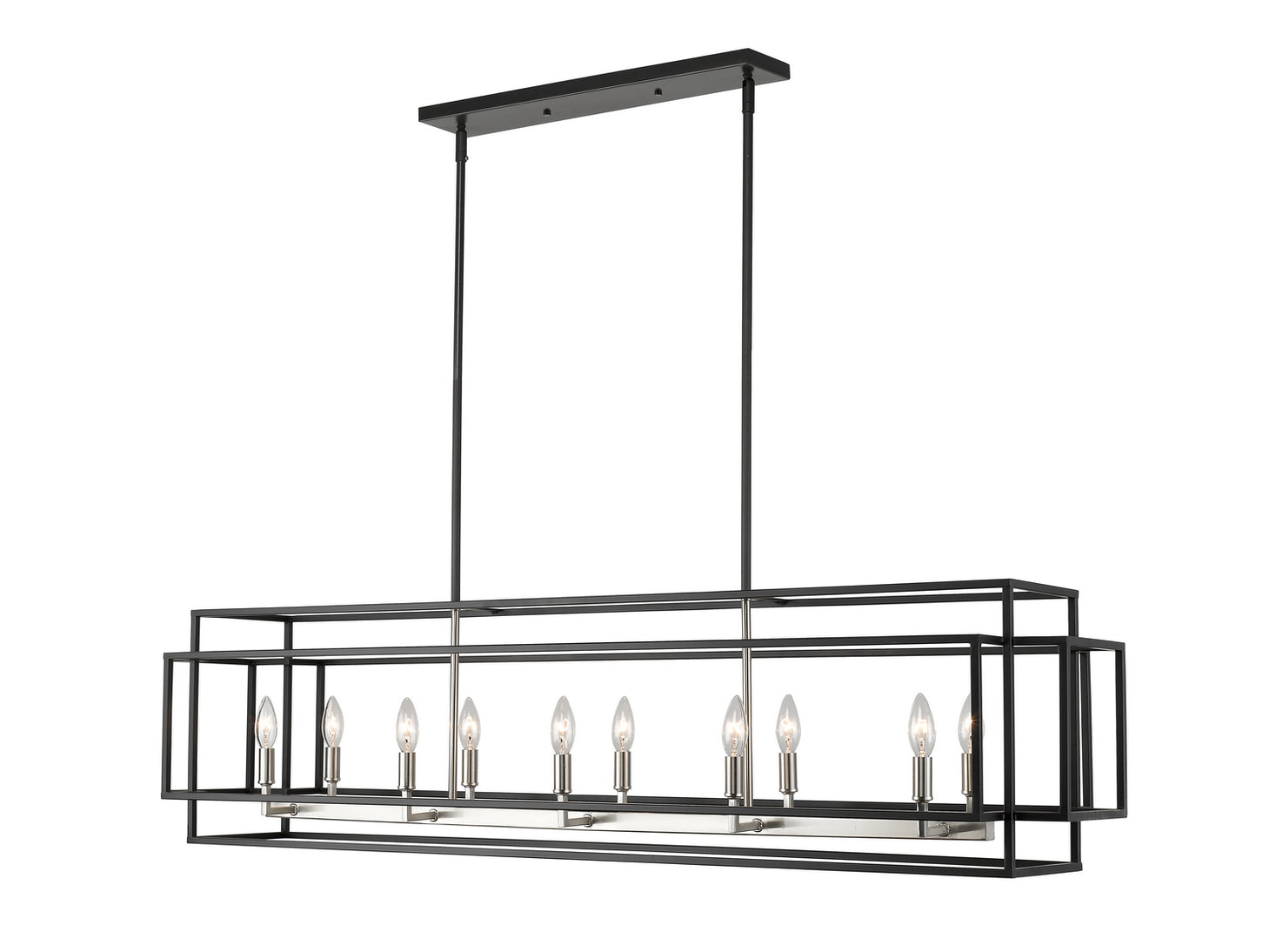 Z-Lite - 454-54L-BK-BN - Ten Light Linear Chandelier - Titania - Black + Brushed Nickel