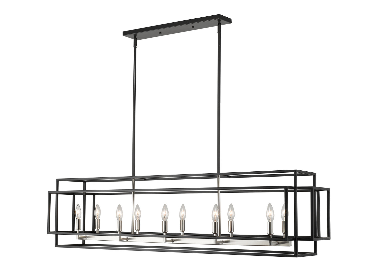 Z-Lite - 454-54L-BK-BN - Ten Light Linear Chandelier - Titania - Black / Brushed Nickel