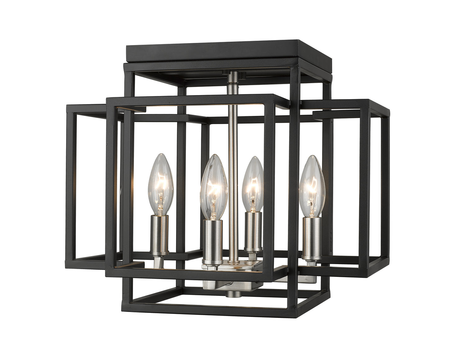 Z-Lite - 454F-BK-BN - Four Light Flush Mount - Titania - Black / Brushed Nickel