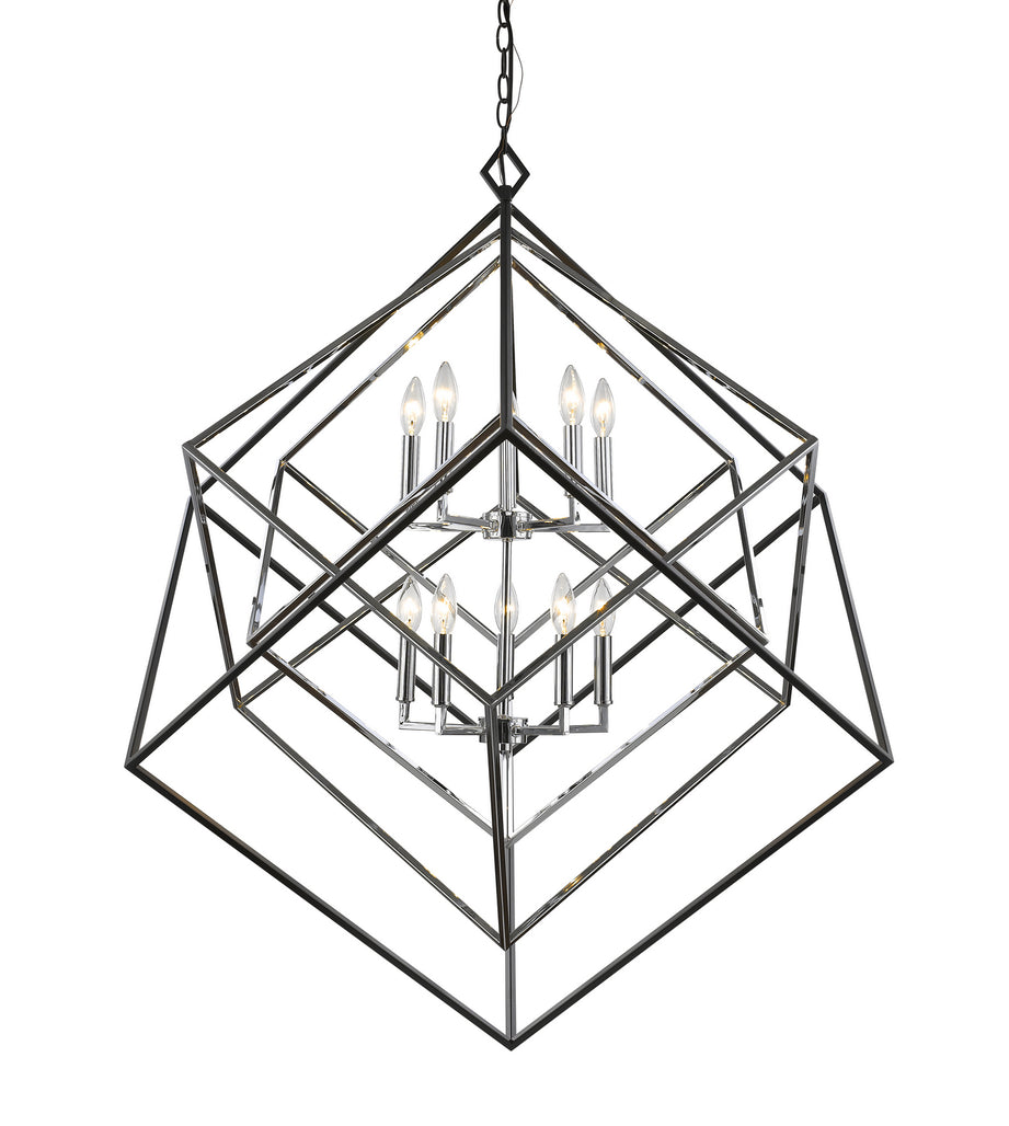 Z-Lite - 457-10CH-MB - Ten Light Chandelier - Euclid - Chrome + Matte Black